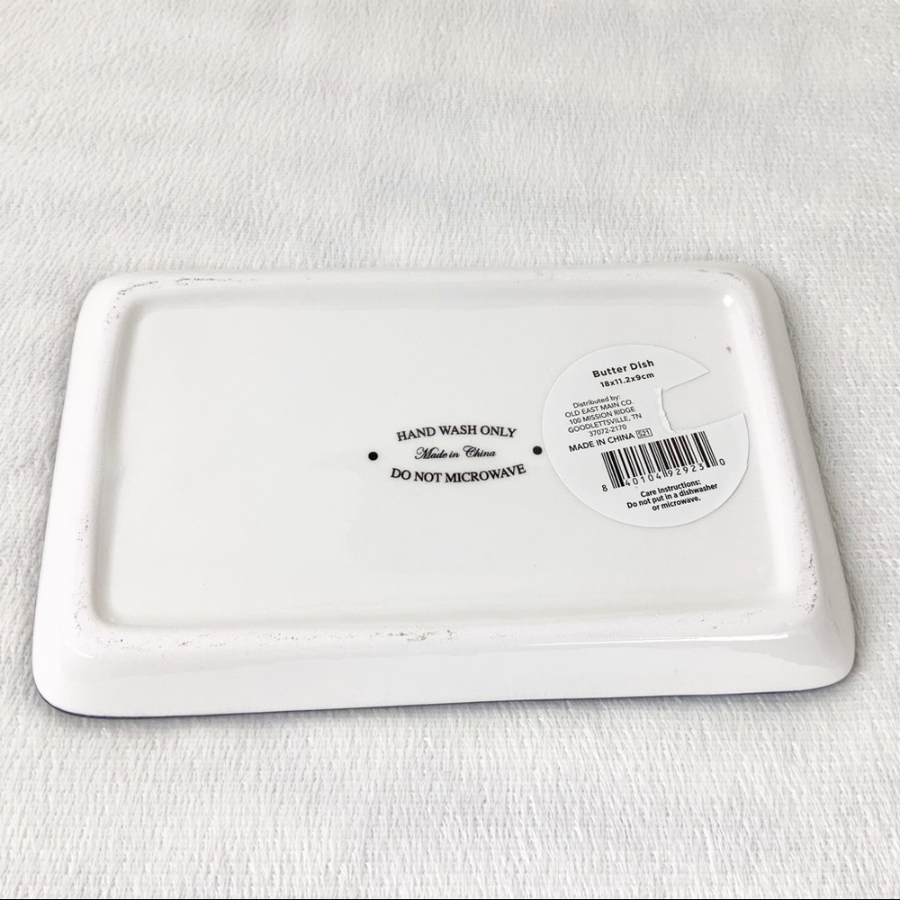 Snowflake Butter Dish Fair Isle Sweater Pattern Retro Winter Ceramic Christmas - Picture 6 of 6